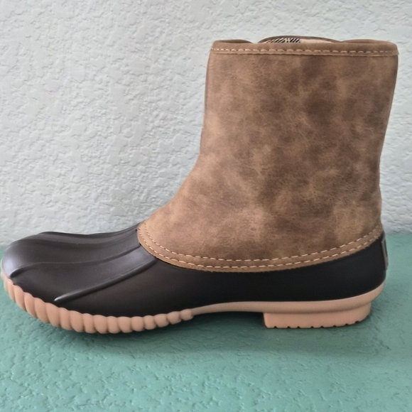 ​Marleylilly Tan and Brown Plaid Lined Duck Boots Size 6 - Picture 7 of 14